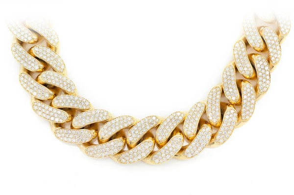 Erkals Jewellers 20mm Miami Cuban Link Diamond Necklace 18K Gold 41.00ctw