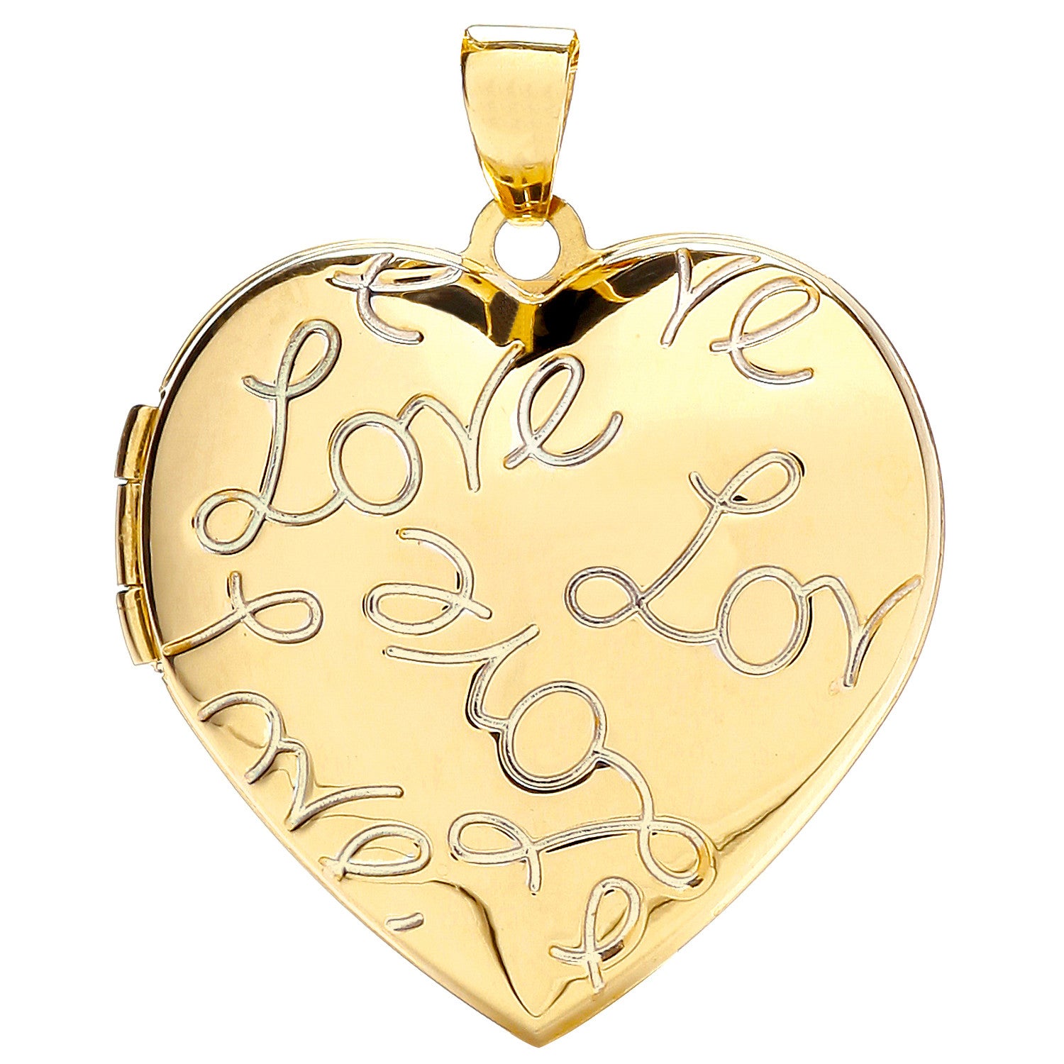 Y/G Heart Shape Locket with Love engraved