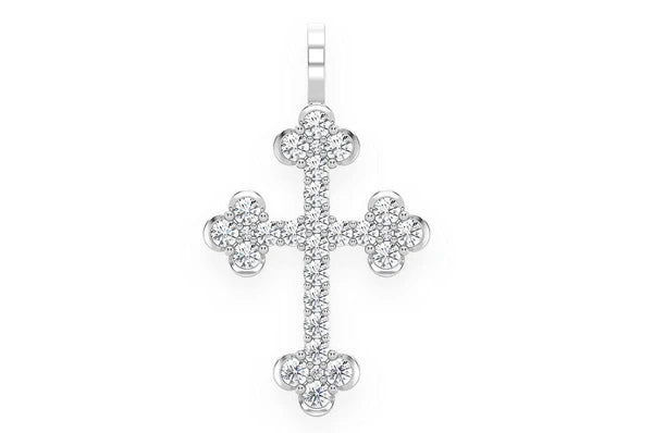 Selene Cross Colgante de diamantes de 0,85 quilates en oro macizo de 14 quilates