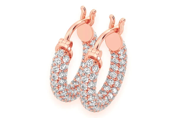 Erkals Jewellers Bubbly Eternity Hoop Earrings 18K Gold 2.00ctw