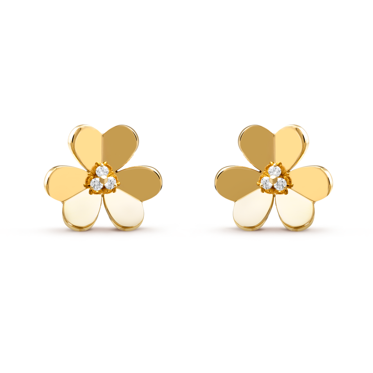 Van Cleef & Arpels Frivole Diamond Large Earrings 18K Yellow Gold