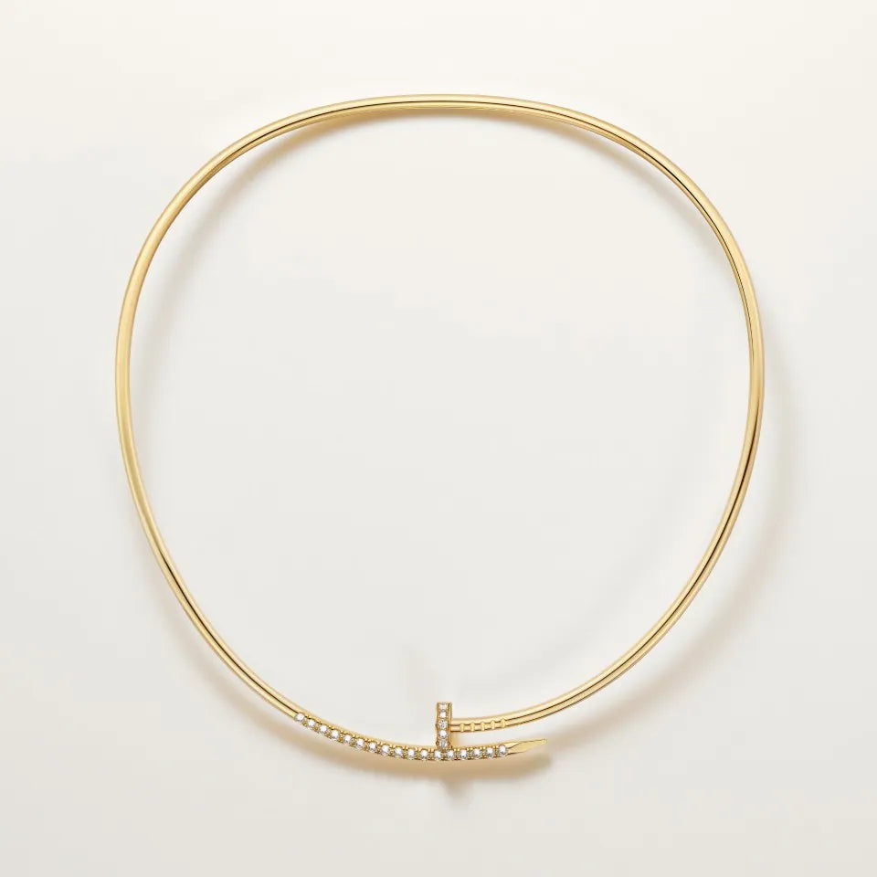 Cartier Juste un Clou Necklace Small Model Reverse-Set Diamonds 18K Yellow Gold