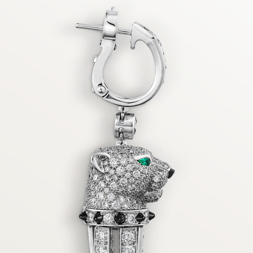 Cartier Panthère de Cartier Earrings White Gold Diamonds Emeralds Onyx