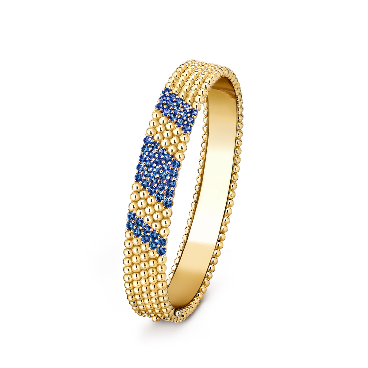 Van Cleef & Arpels Perlée Couleurs 5 Rows Sapphire Medium Bracelet 18K Yellow Gold