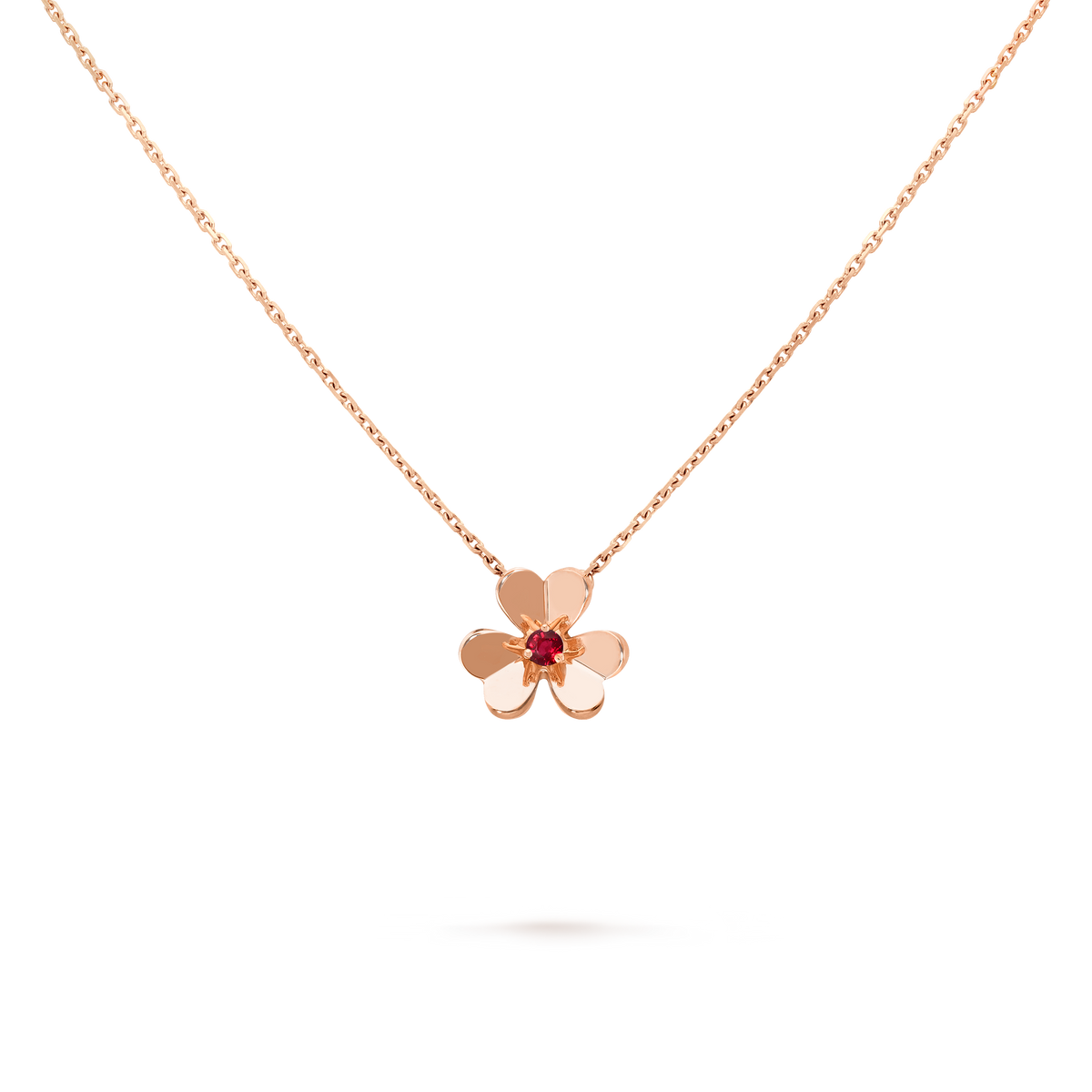 Van Cleef & Arpels Frivole Ruby Mini Pendant 18K Rose Gold
