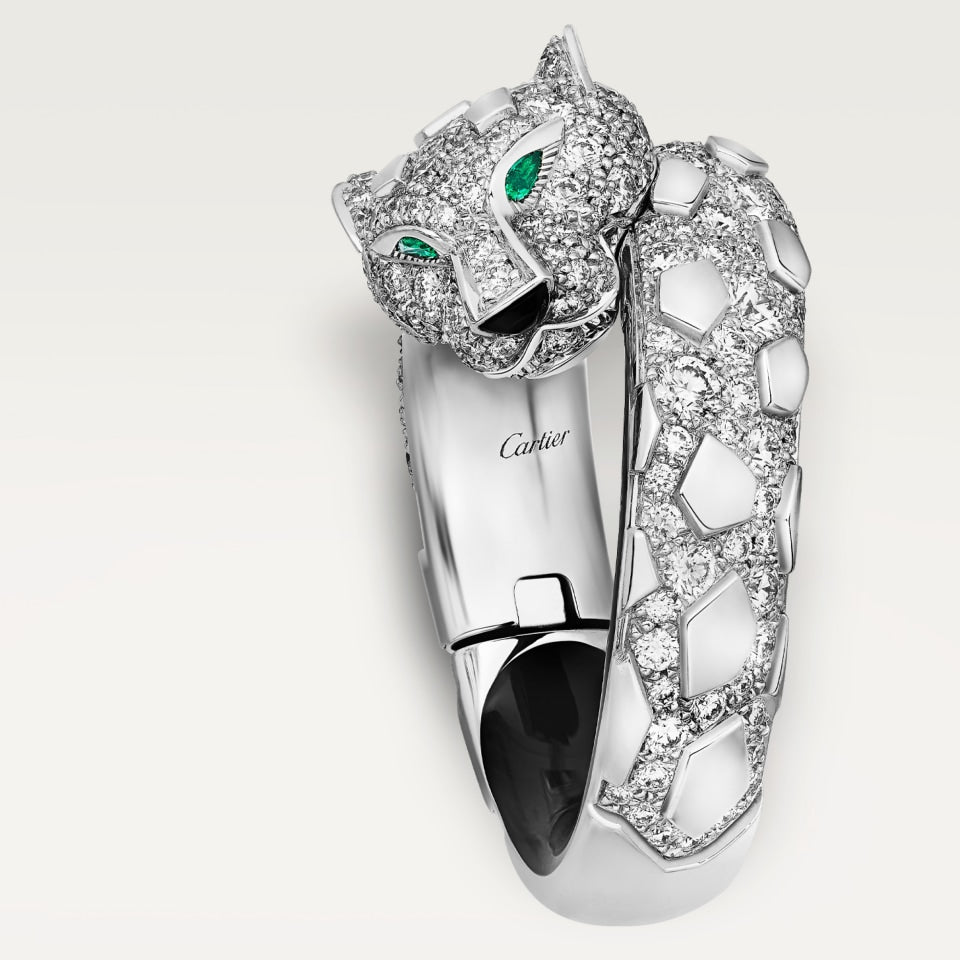 Cartier Panthère de Cartier Earrings White Gold Diamonds Emeralds Onyx