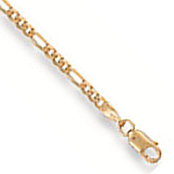 Yellow Gold Figaro Anklet - 9ct Gold