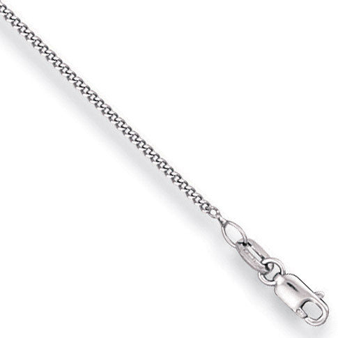 18ct White Gold 1.4mm Curb Chain - 18ct Gold
