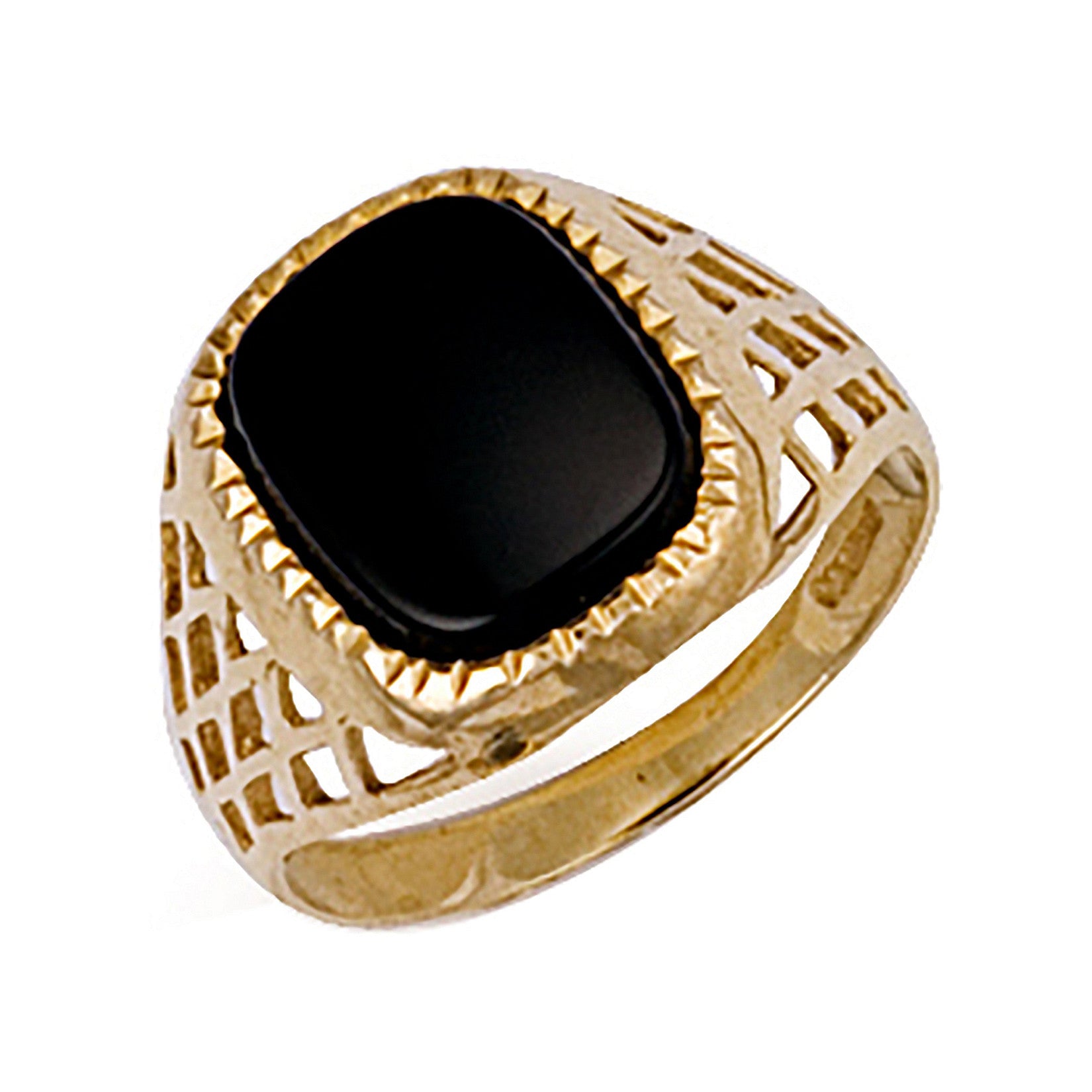 Yellow Gold Basket Side Ring - 9ct Gold