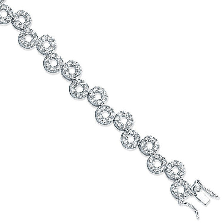Sliver Fancy Cubic Zirconia Bracelet - Silver