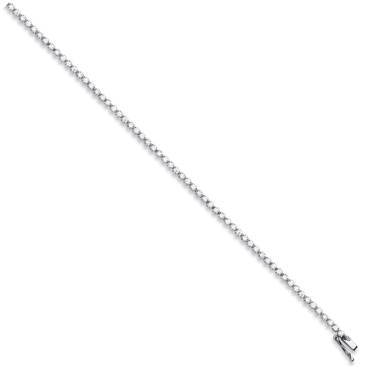 18ct White Gold 2.00ct Diamond Tennis Bracelet - 18ct Gold