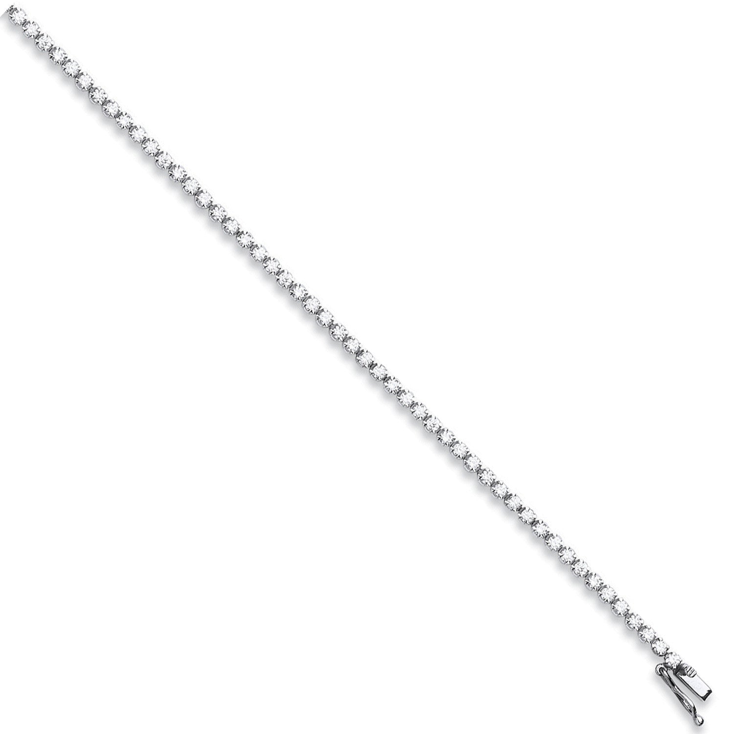 18ct White Gold 3.00ct Diamond Tennis Bracelet - 18ct Gold