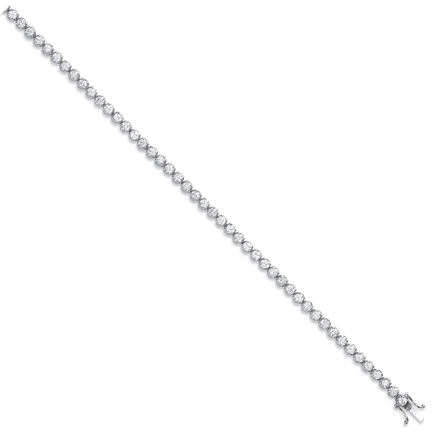 18ct White Gold 4.00ct Diamond Tennis Bracelet - 18ct Gold