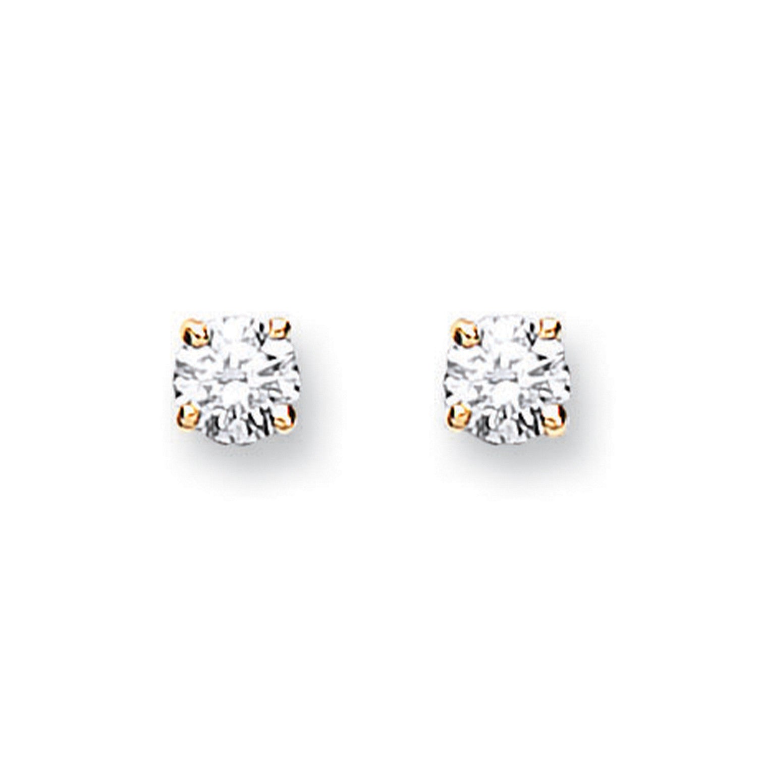 18ct Yellow Gold 0.25ct Claw Set Diamond Stud Earrings - 18ct Gold