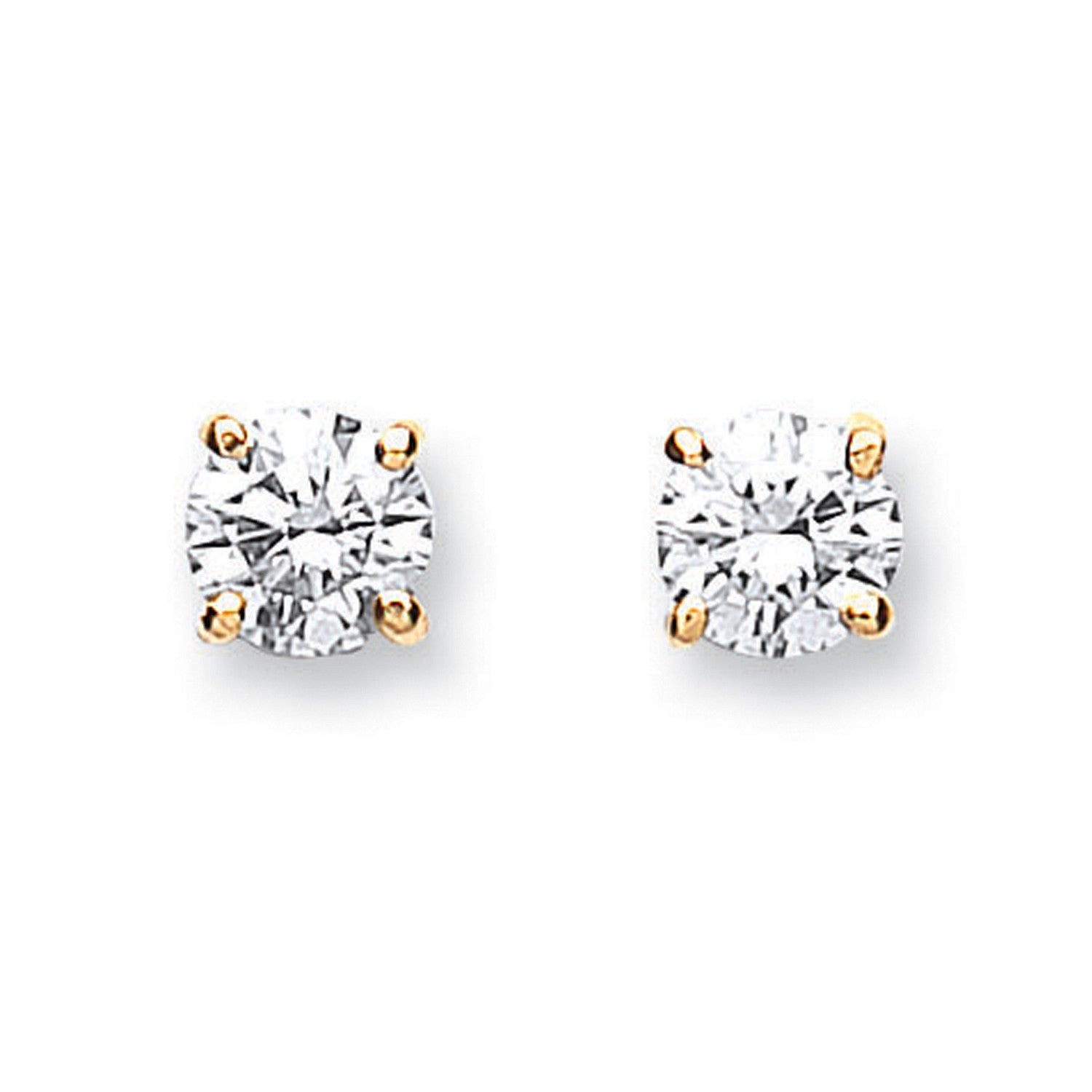 18ct Yellow Gold 0.70ct Claw Set Diamond Stud Earrings - 18ct Gold