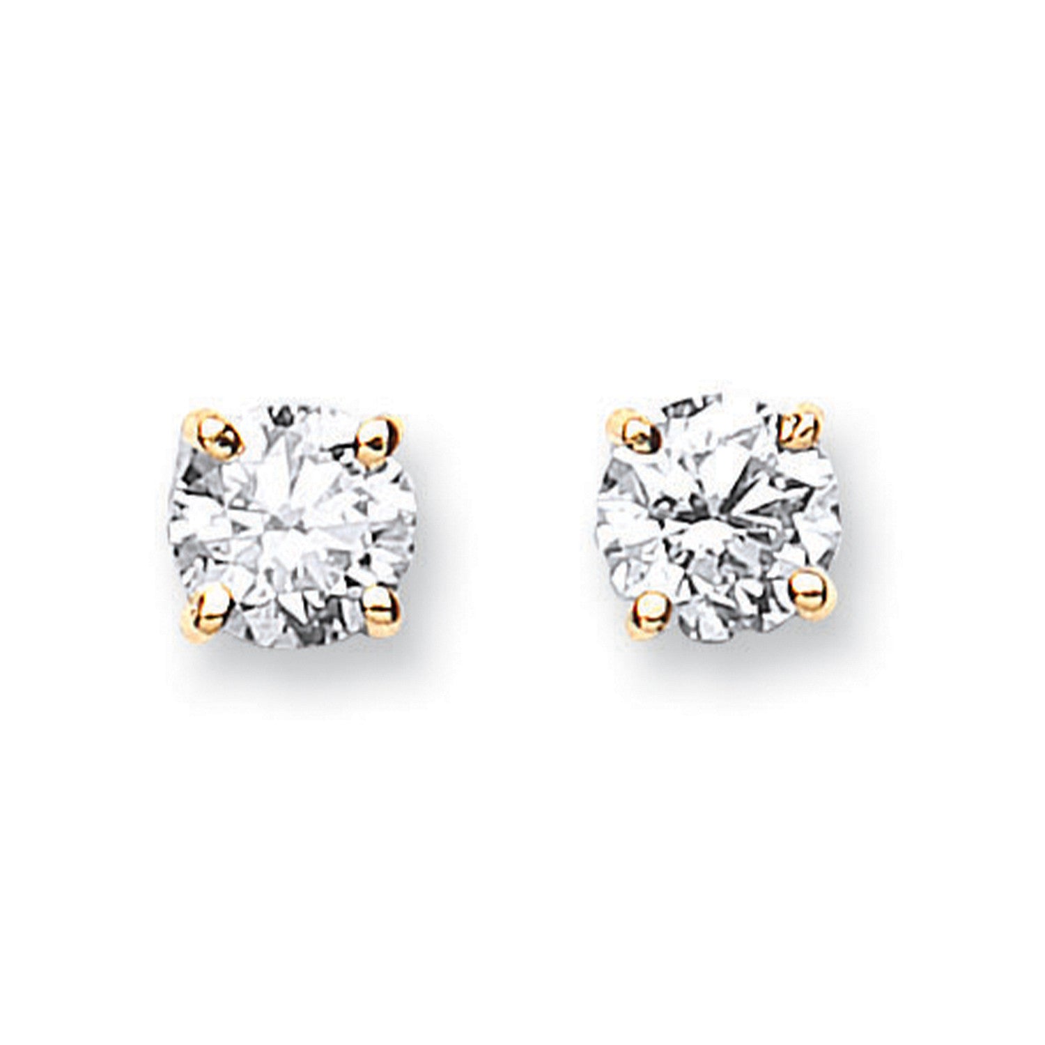 18ct Yellow Gold 1.00ct Claw Set Diamond Stud Earrings - 18ct Gold