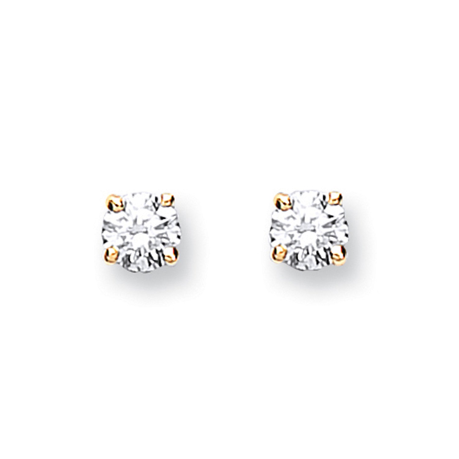 9ct Yellow Gold 0.25ct Claw Set Diamond Stud Earrings - 9ct Gold