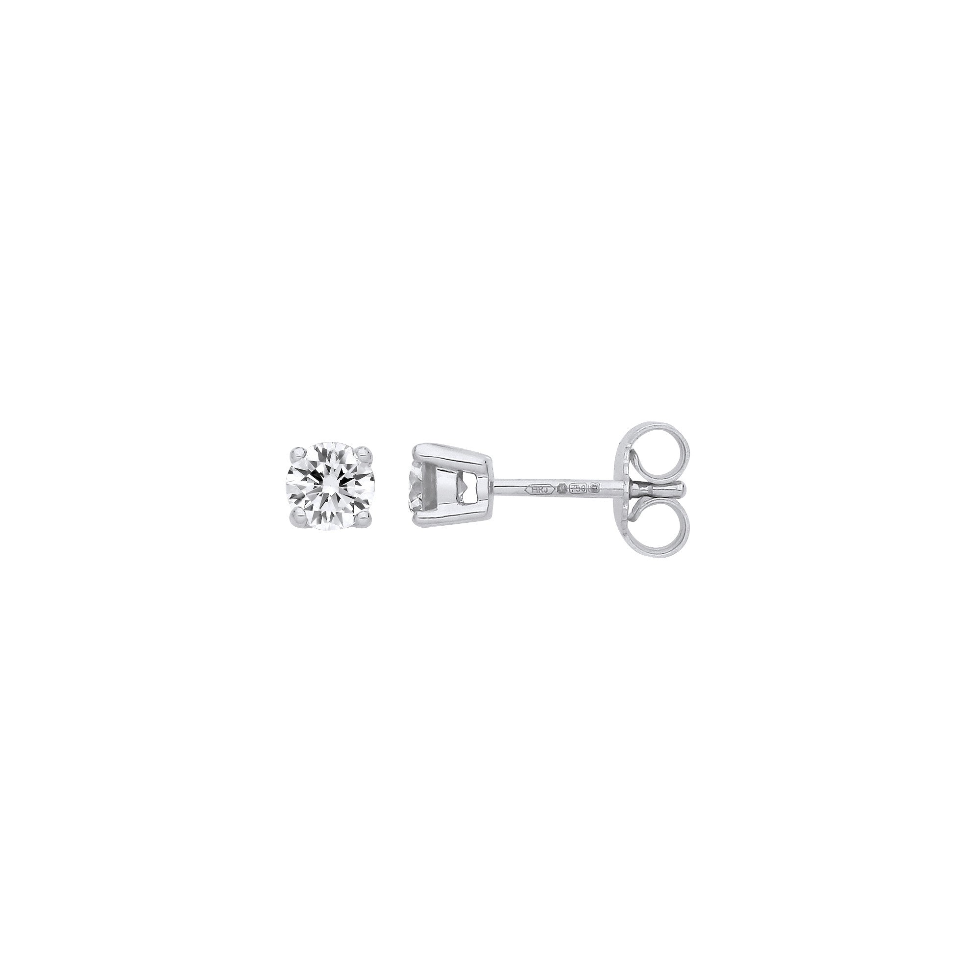 18ct White Gold 0.70ct Claw Set Diamond Stud Earrings - 18ct Gold