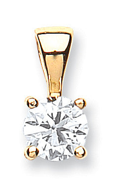 18ct Yellow Gold 0.70ct Claw Set Diamond Solitaire Pendant - 18ct Gold