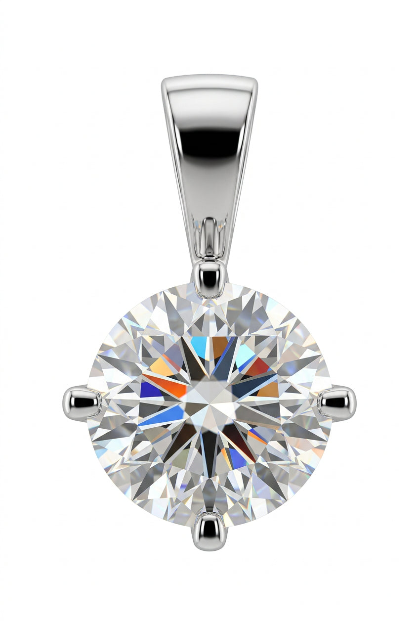 18ct White Gold 0.25ct Claw Set Diamond Solitaire Pendant