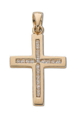 9ct Yellow Gold 0.15ct Diamond Cross - 9ct Gold