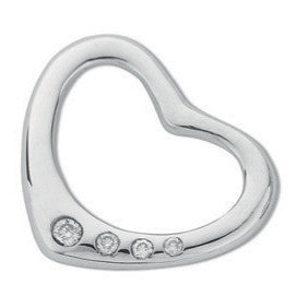 9ct White Gold 0.07ct Diamond Heart Pendant - 9ct Gold