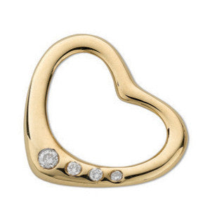 9ct Yellow Gold 0.07ct Diamond Heart Pendant - 9ct Gold