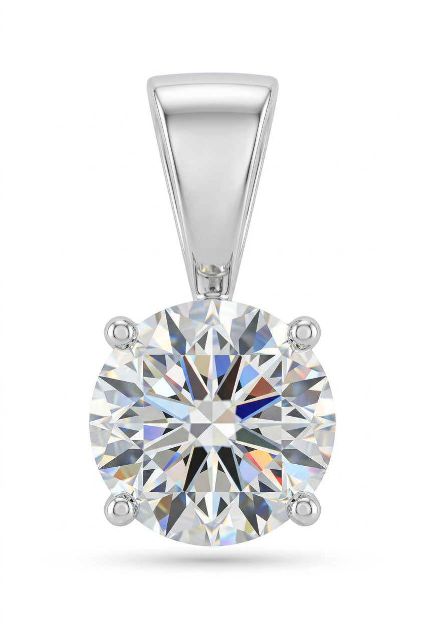 18ct White Gold 0.50ct Claw Set Diamond Solitaire Pendant