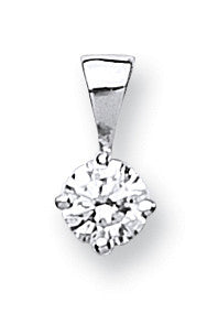 18ct White Gold 0.15ct Claw Set Diamond Solitaire Pendant - 18ct Gold