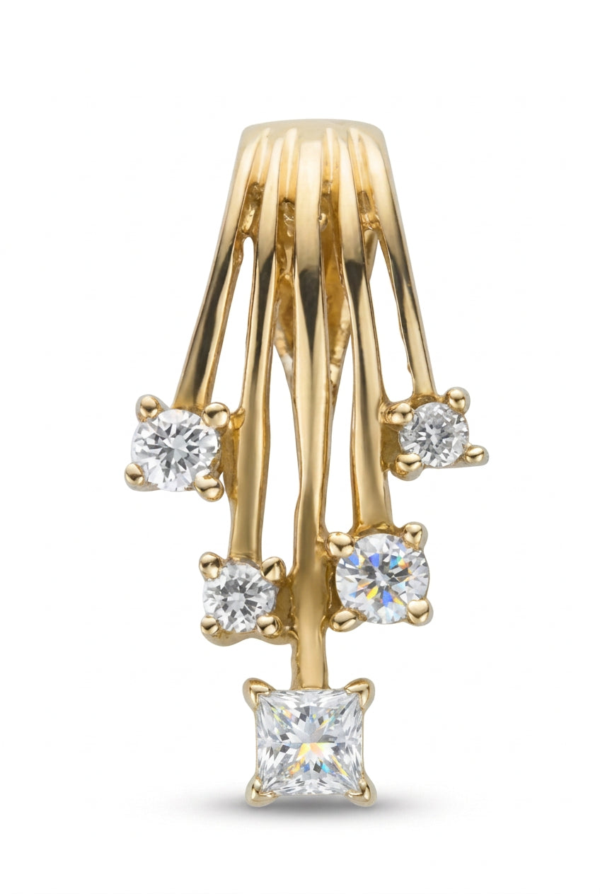 9ct Yellow Gold 0.25ct Diamond Drop Pendant
