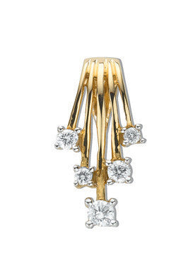 9ct Yellow Gold 0.25ct Diamond Drop Pendant - 9ct Gold