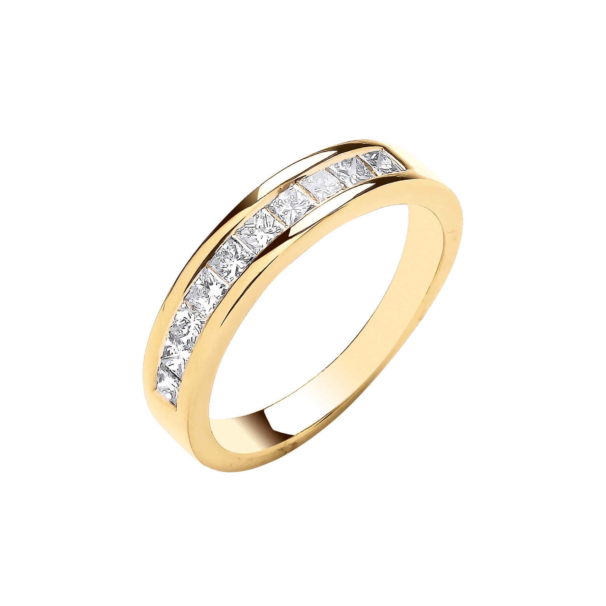 18ct Yellow Gold 0.50ctw Princess Cut Diamond Eternity Ring - 18ct Gold