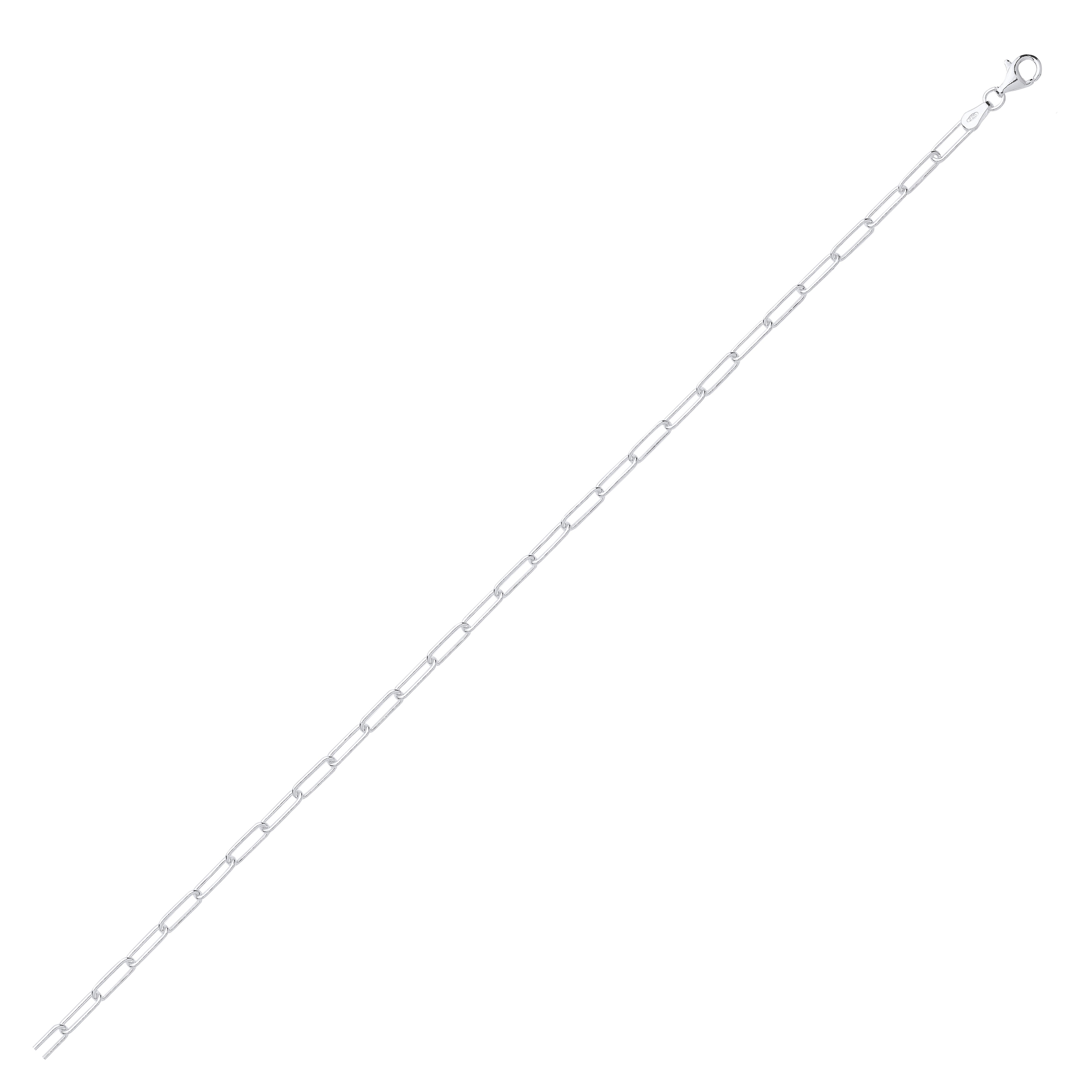 Silver 3.2mm Paper Clip Link Chain - Silver