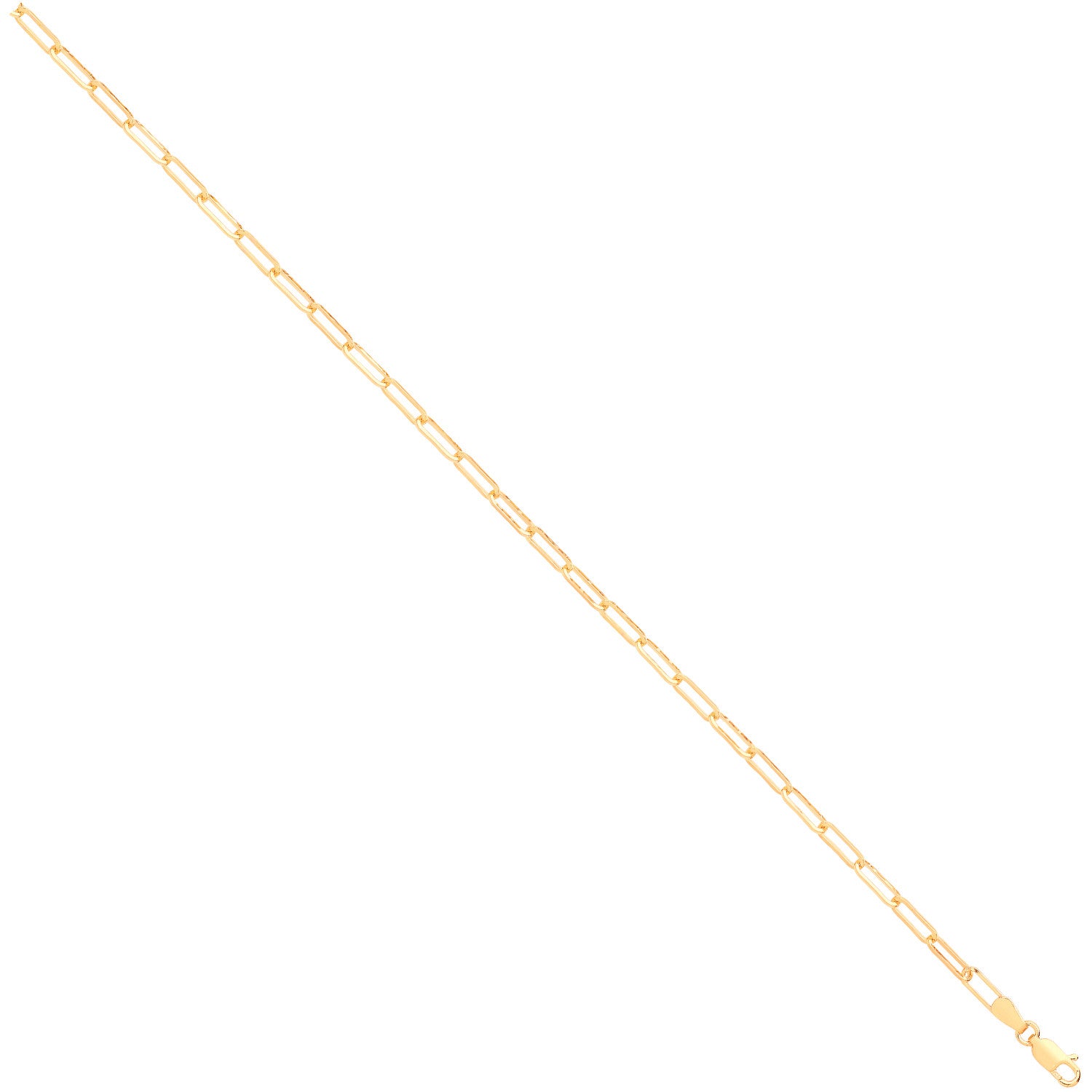 Yellow Gold 3.3mm Paper Clip Chain - 9ct Gold