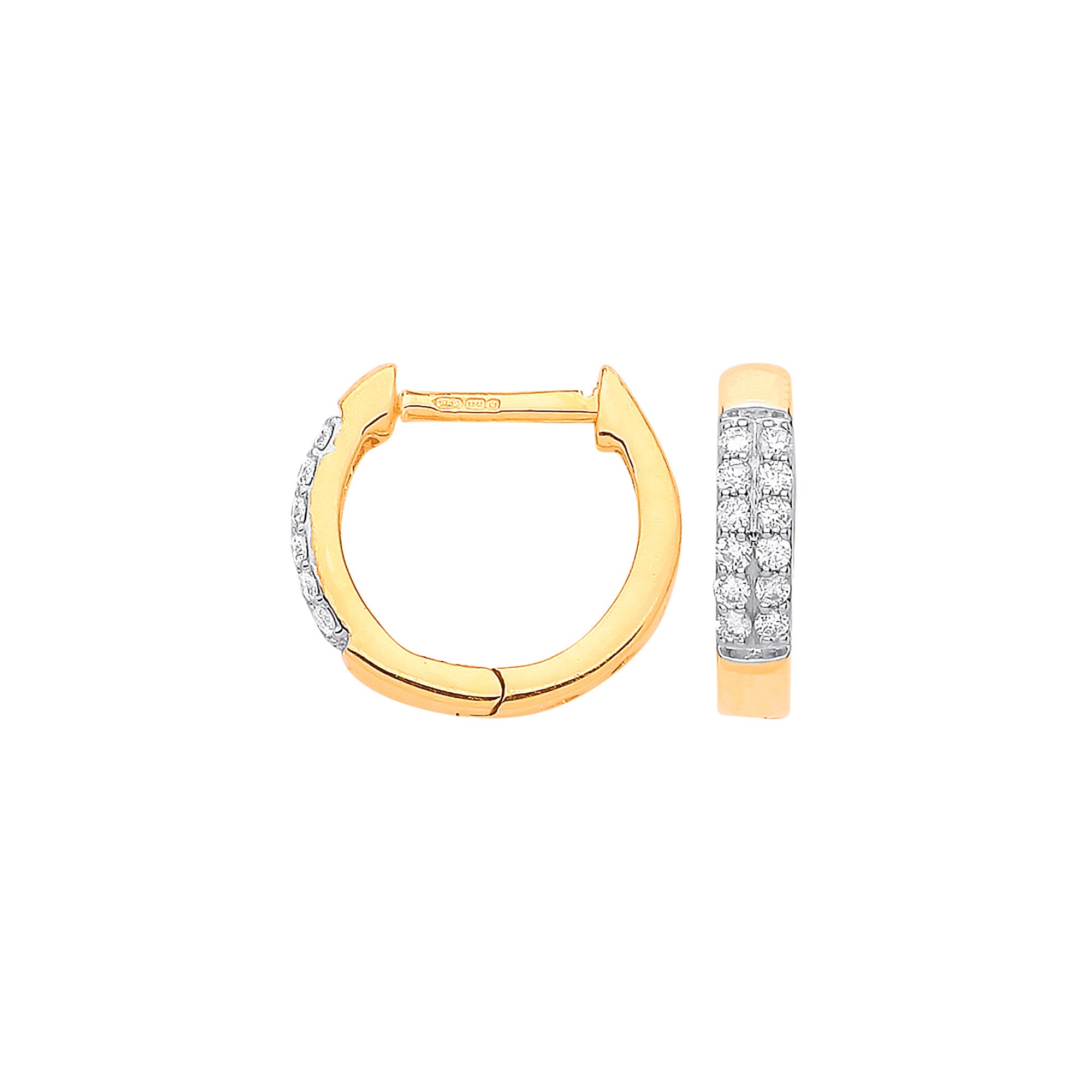 9ct Yellow Gold 0.18ct Diamond Earrings - 9ct Gold