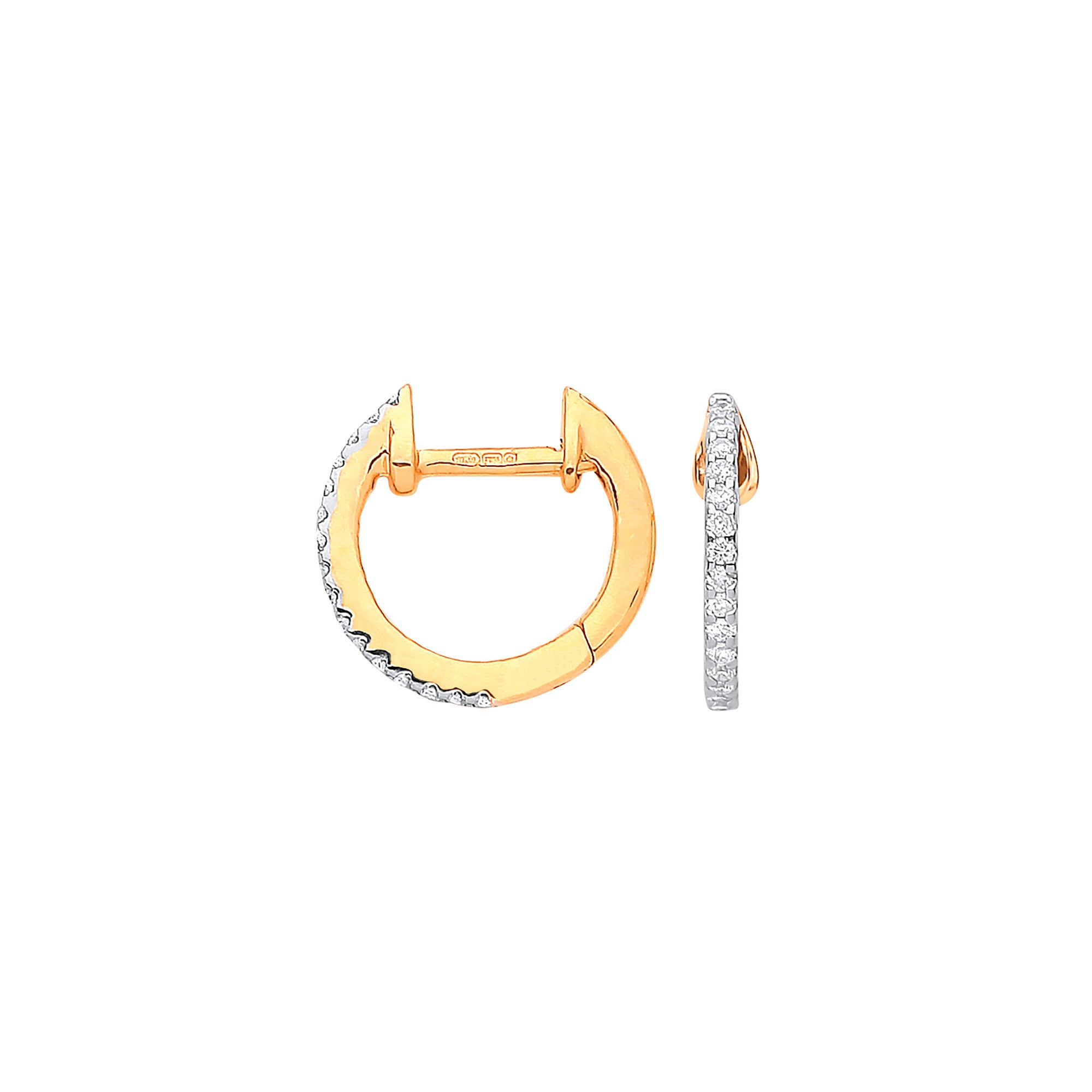 9ct Yellow Gold 0.10ct Diamond Earrings - 9ct Gold