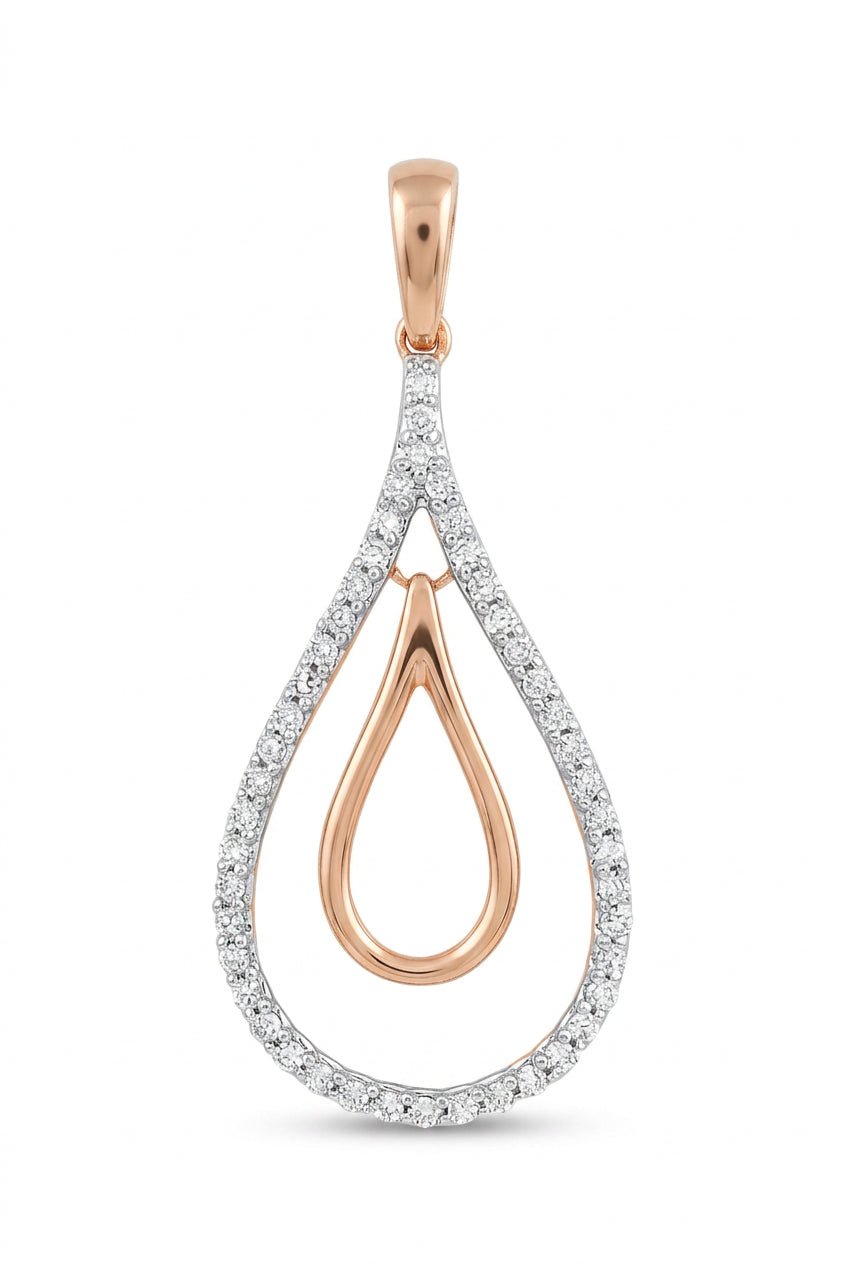 9ct Yellow Gold 0.13ct Drop Pendant