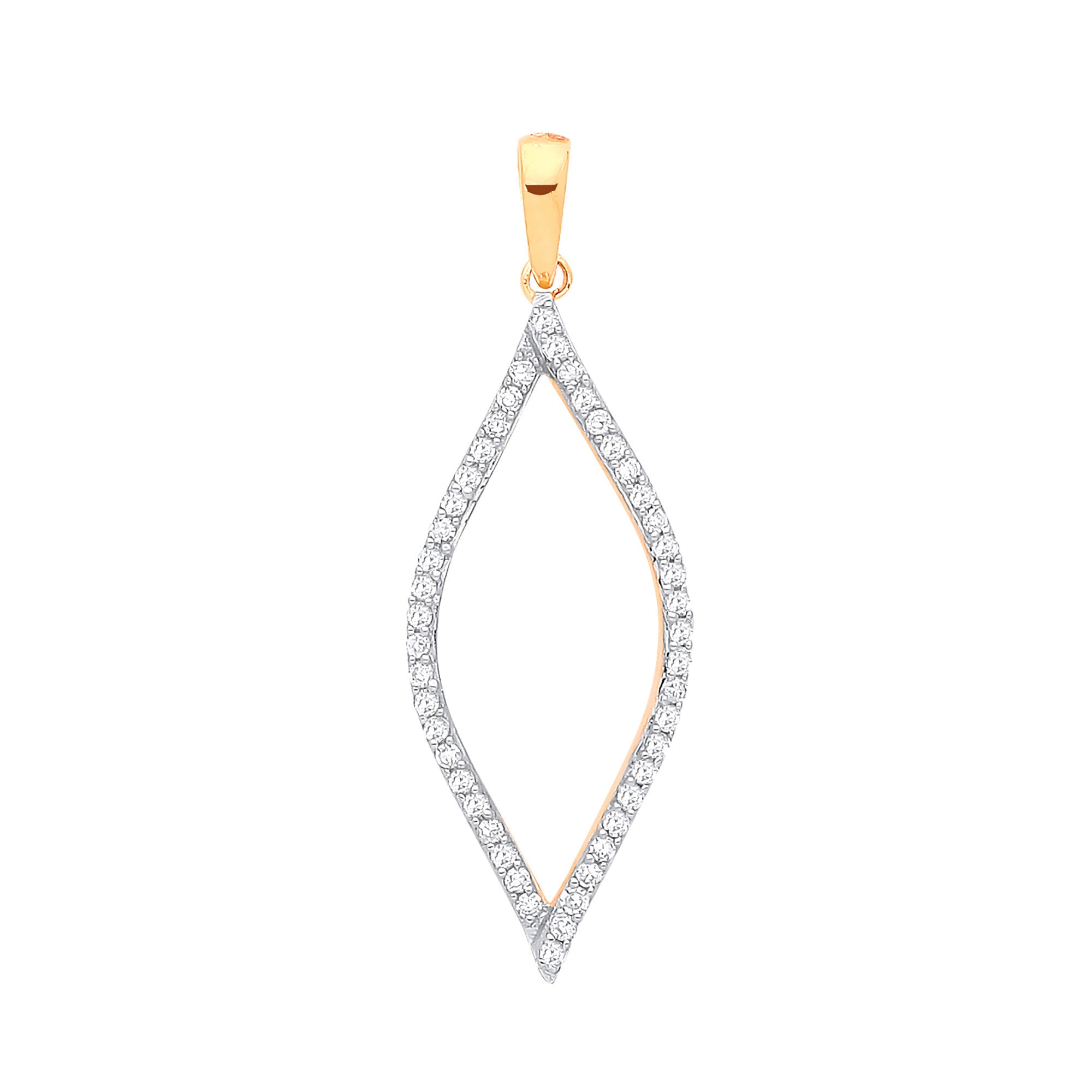Pendentif en or jaune 9 carats avec diamant de 0,17 carat - Or 9 carats