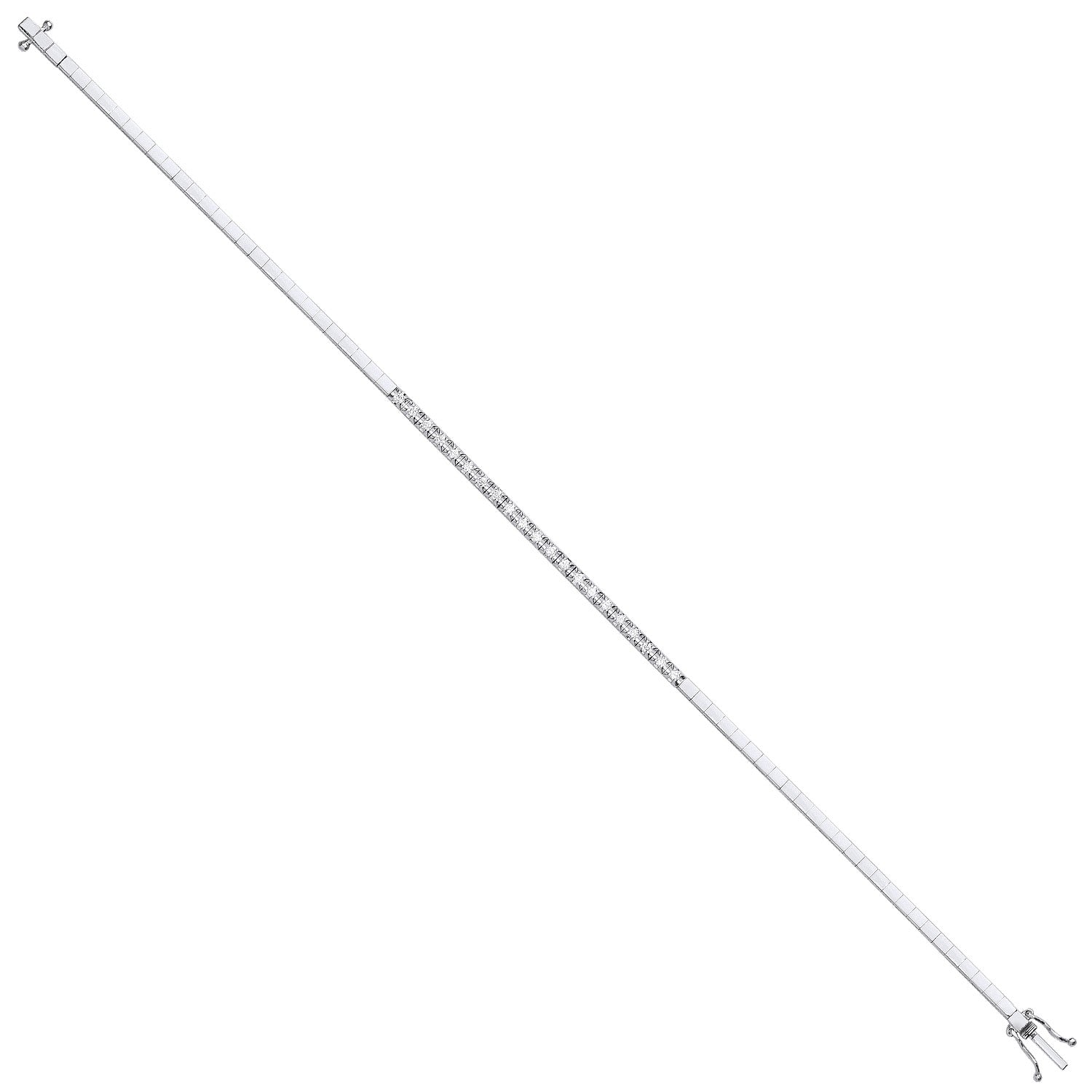 9ct White gold half eternity 0.33ct tennis bracelet - 9ct Gold