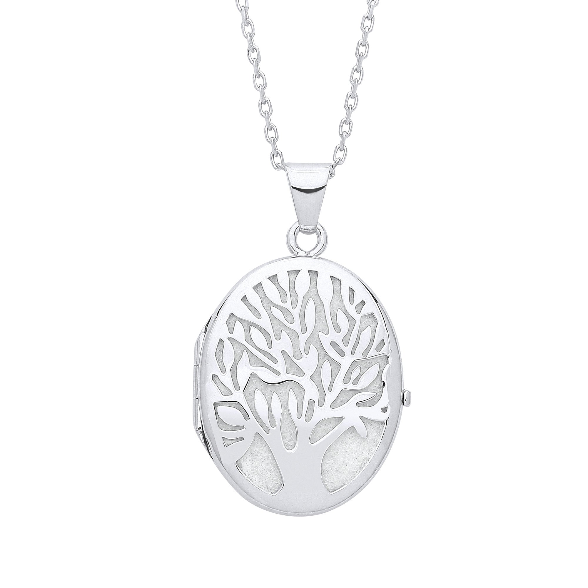 Tree of Life Silver Oval Locket - Silver