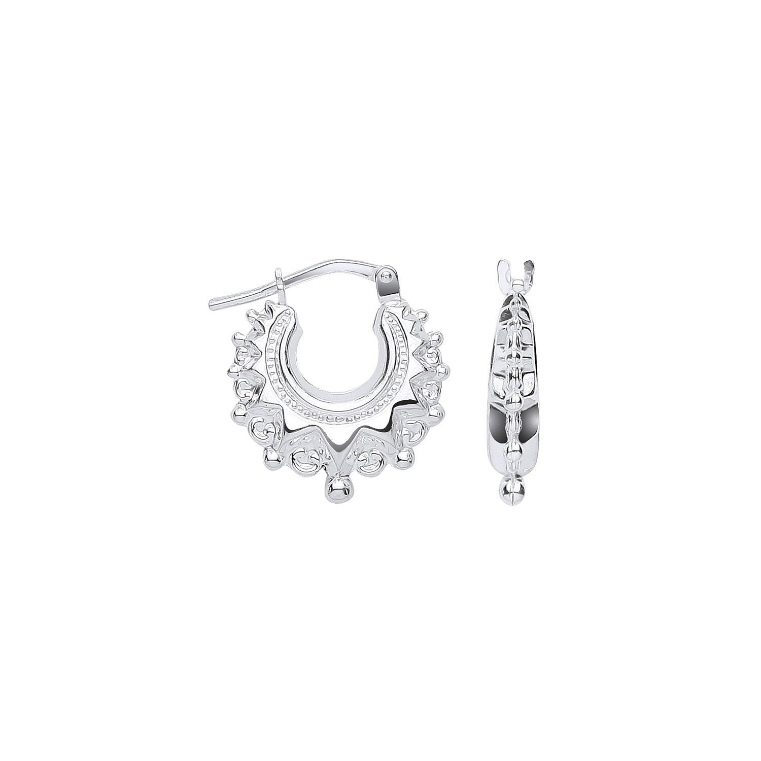 Silver 15.5mm Fancy Creoles