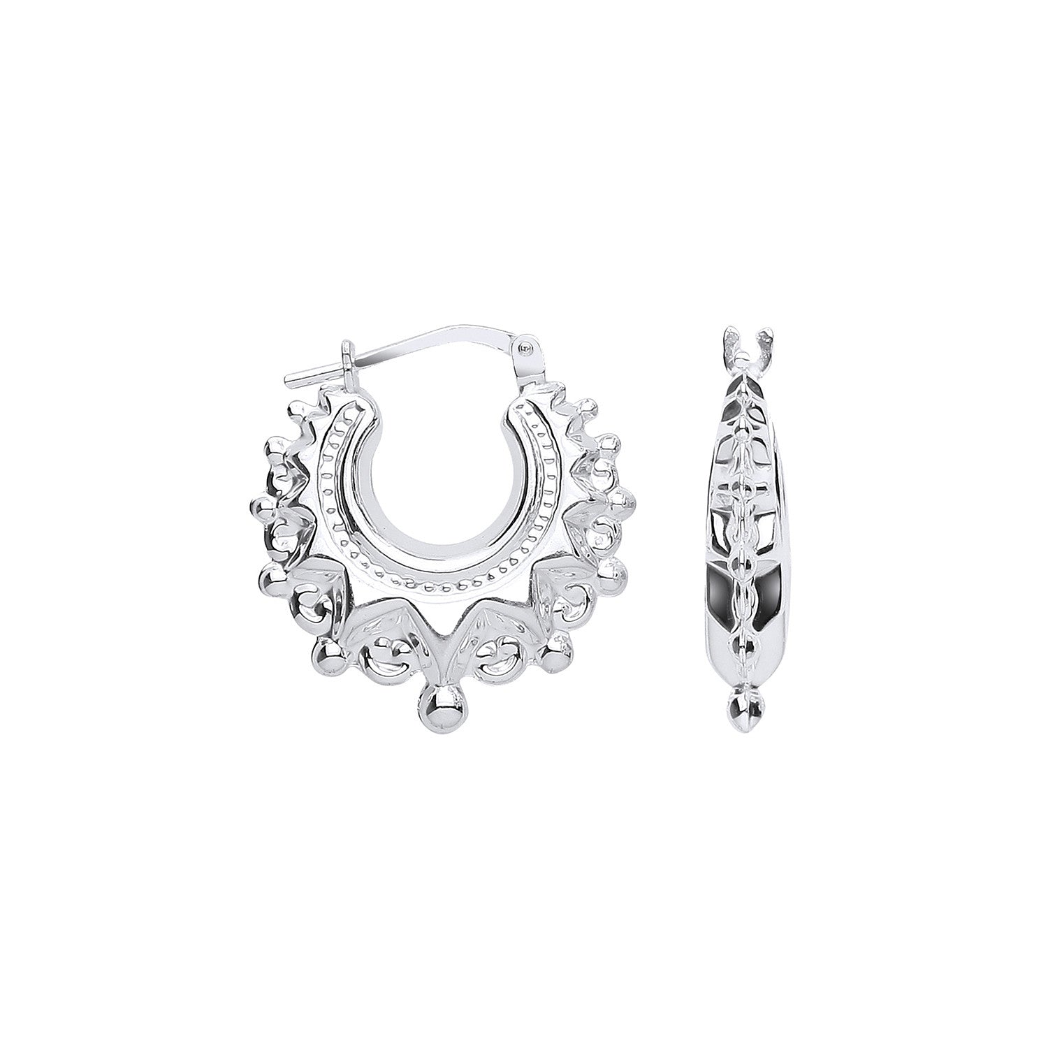 Silver 20mm Fancy Creoles - Silver