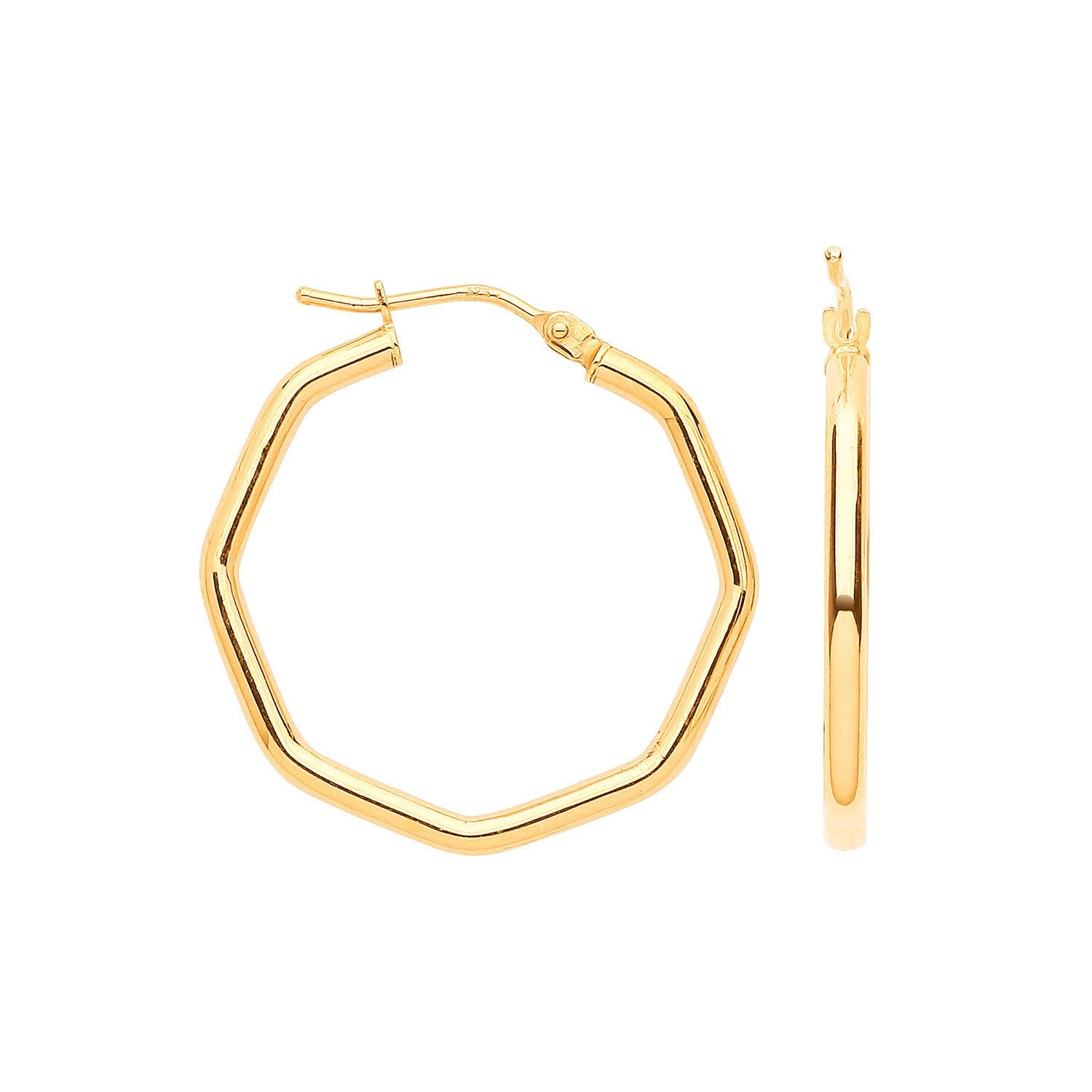 Y/G 26mm Octagon 26mm Hoop Earrings