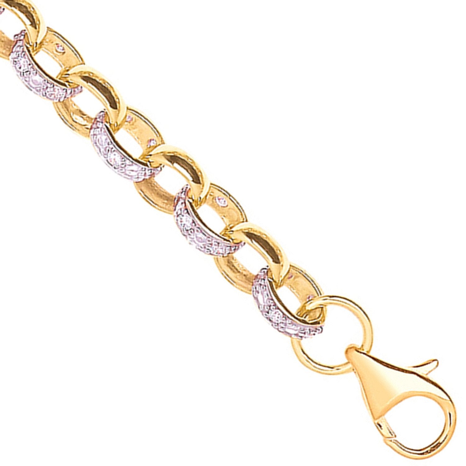 Y/G 8.0mm Plain & Cz Belcher Chain