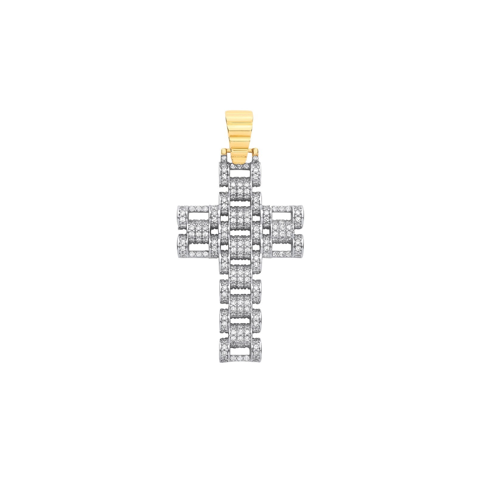 Y & W/G Cz Fancy Link 55mm Cross