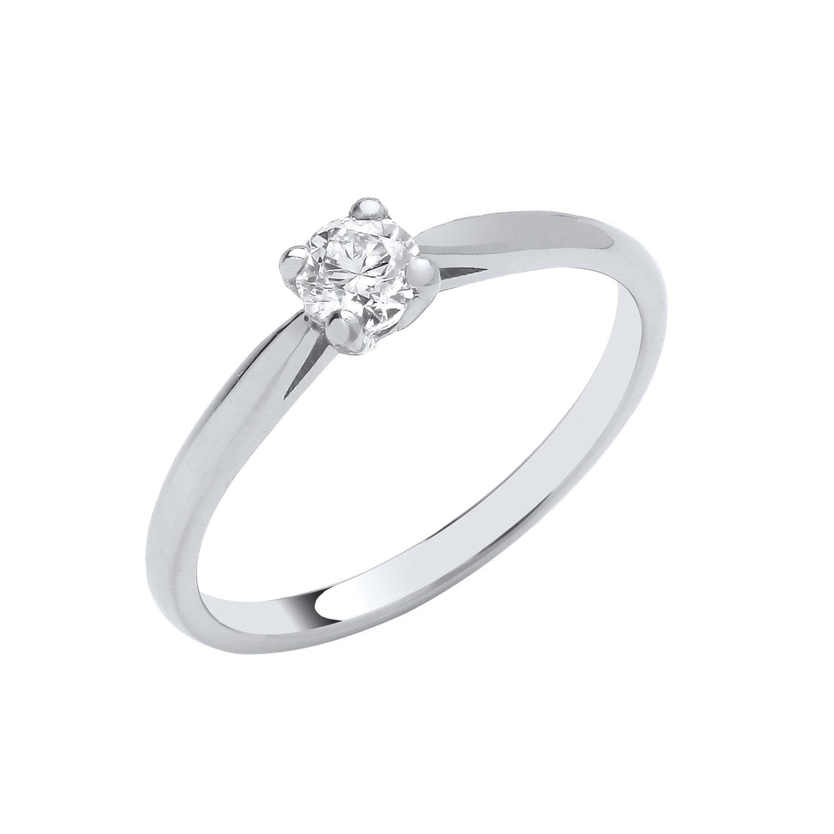 Platinum 0.25ct G/H-Si Diamond Engagement Ring - Platinum