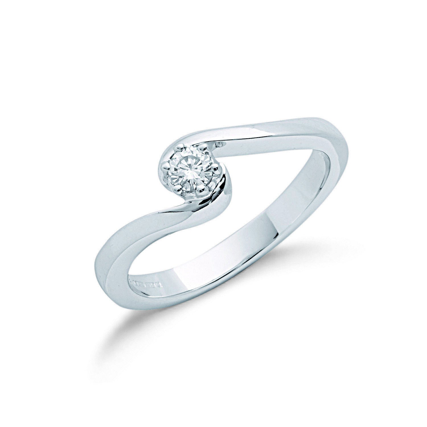 9ct White Gold 0.15ct Diamond Engagement Ring - 9ct Gold