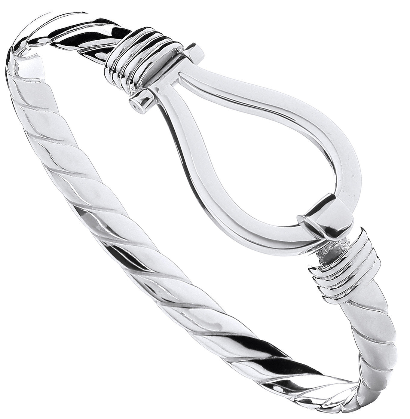 Silver Hook Gents Bangle - Silver