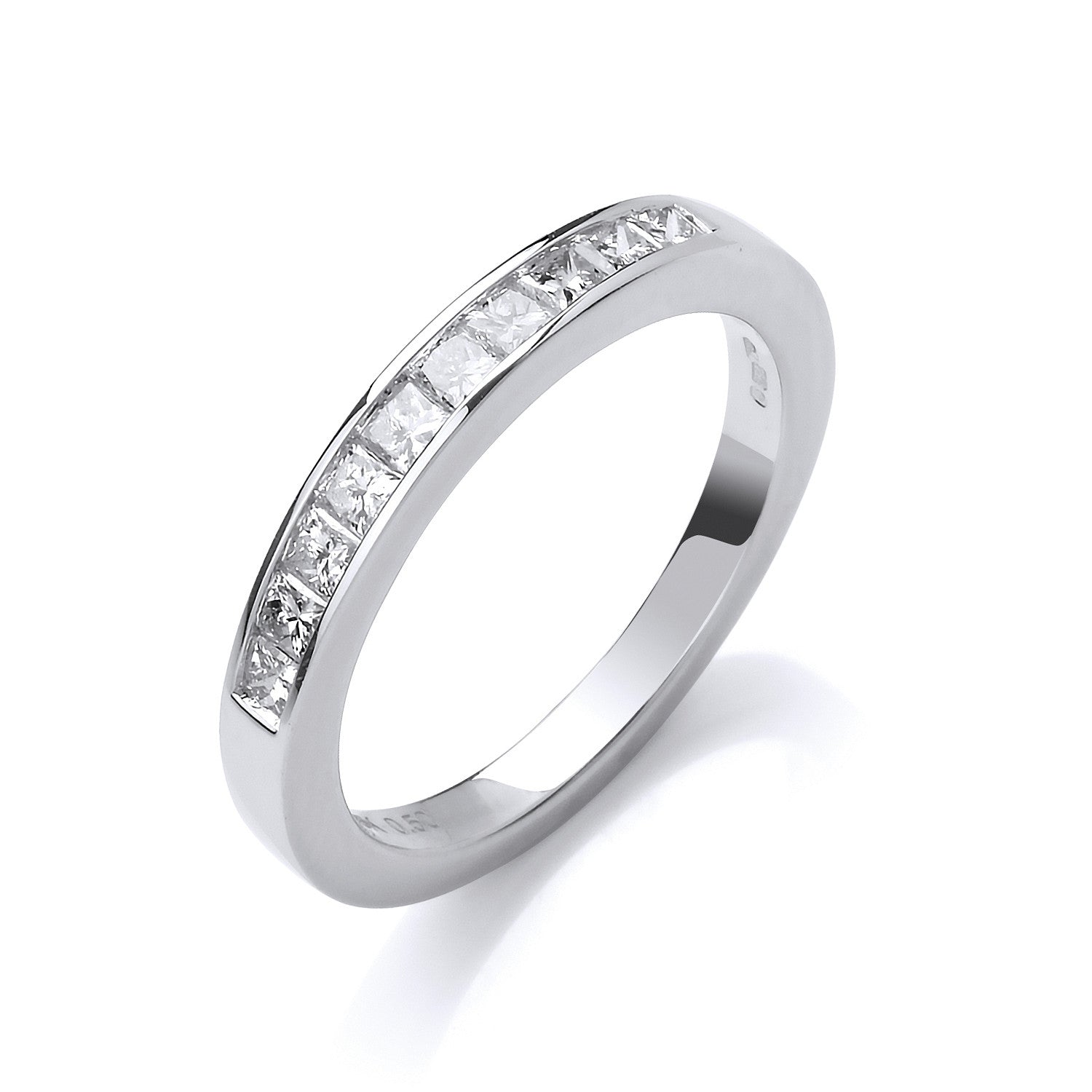 18ct White Gold 0.50ctw Princess Cut Diamond Eternity Ring - 18ct Gold