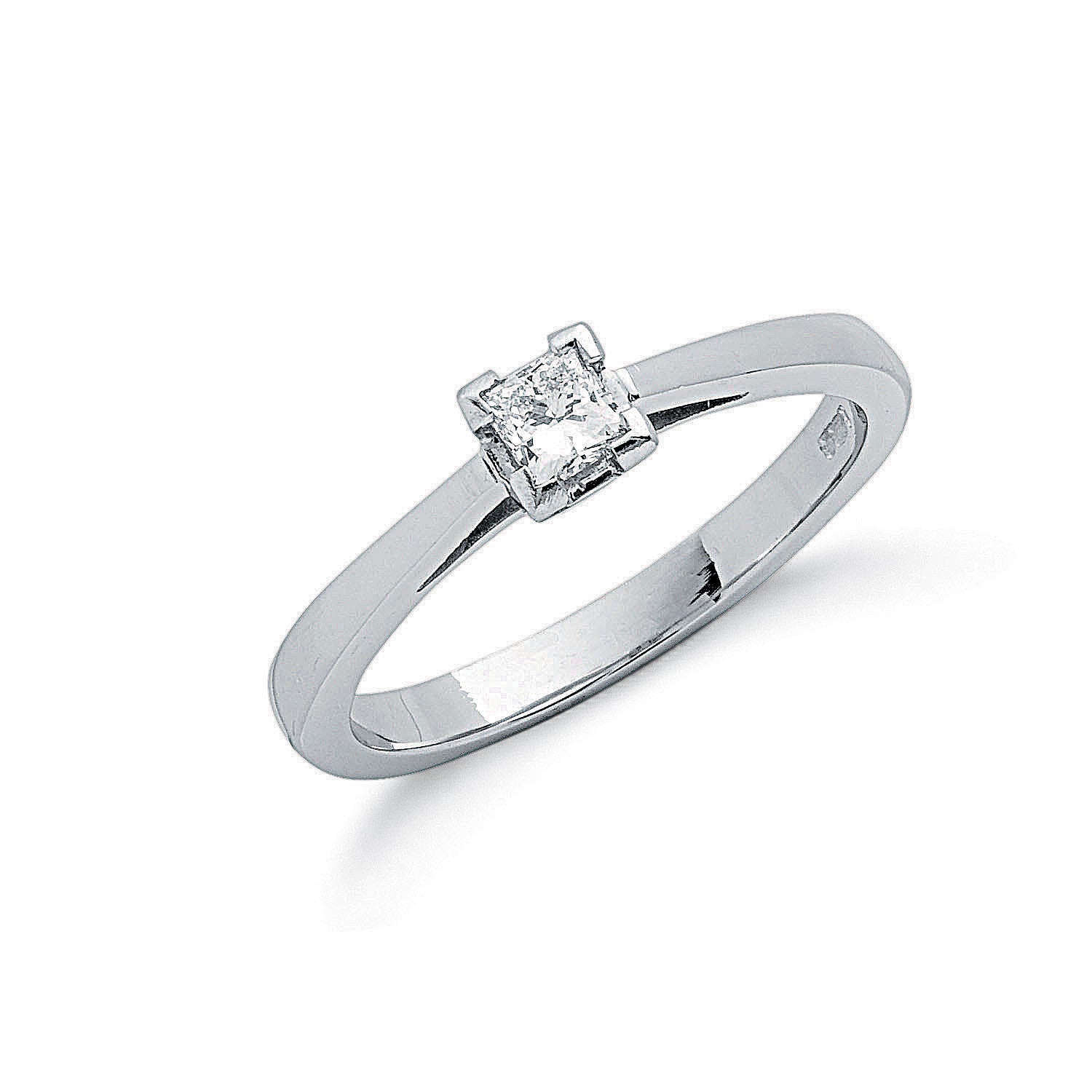 Platinum 0.25ct G/H-Si Princess Cut Diamond Engagement Ring - Platinum